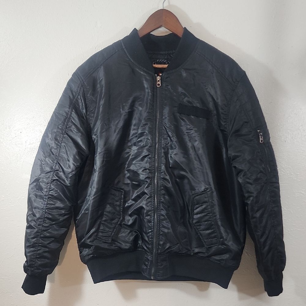 South Pole Y2k Black Bomber Jacket Size L
